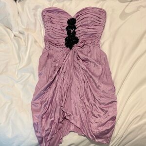 bebe Lavender Strapless Mini Dress